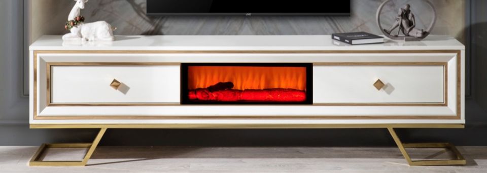 Palermo luxury Şömineli Tv Ünite Şömineli Tv Sehpa