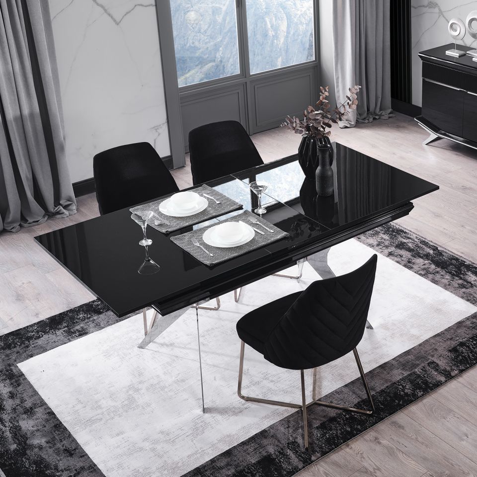 Masarati Luxury Gümüş Açılır Masa Açılır Masa