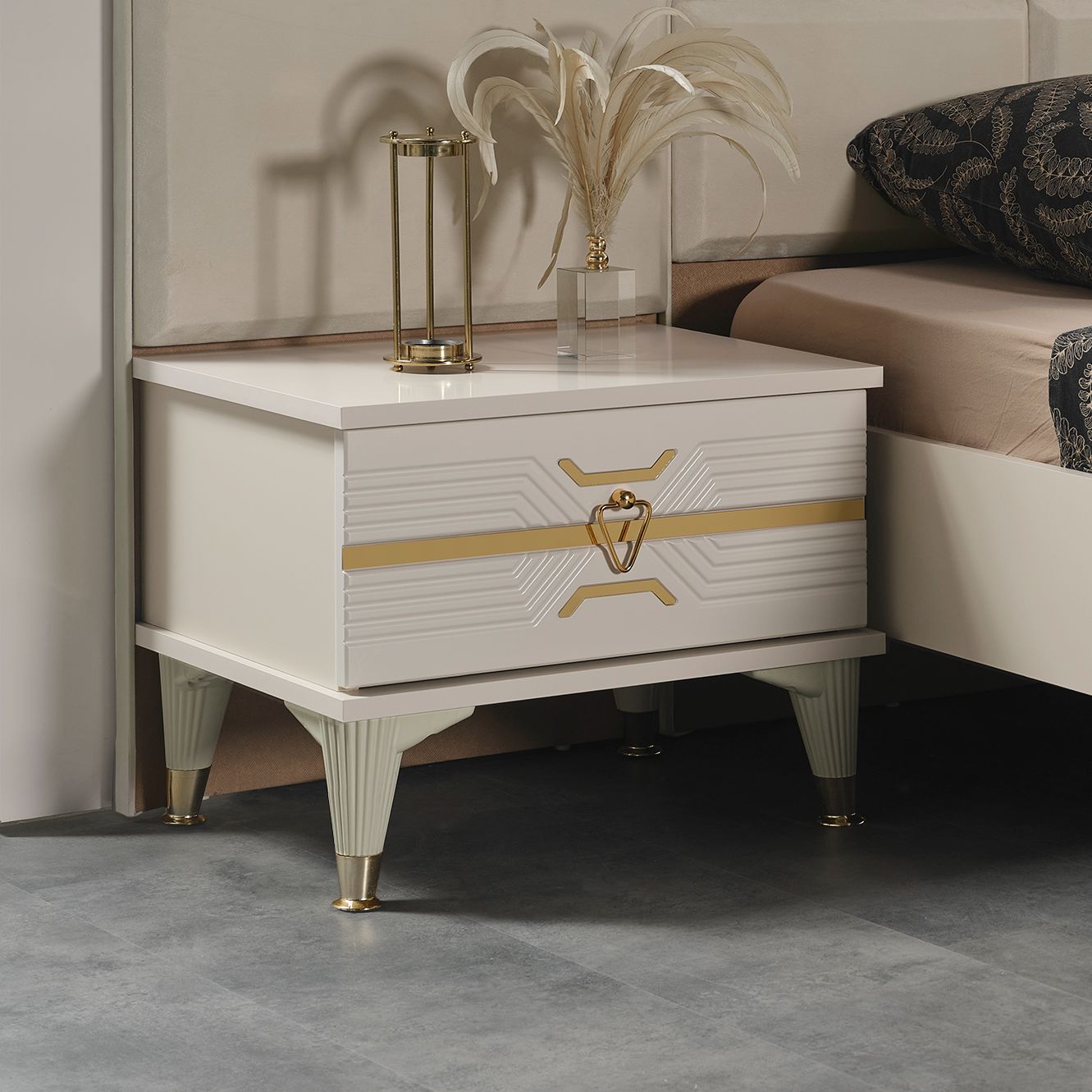 Kristal Luxury Yatak Odası Takımı Komodin Takım