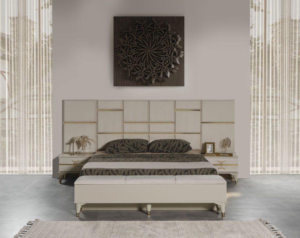 Kristal Luxury Yatak Odası Takımı Panolu Karyola