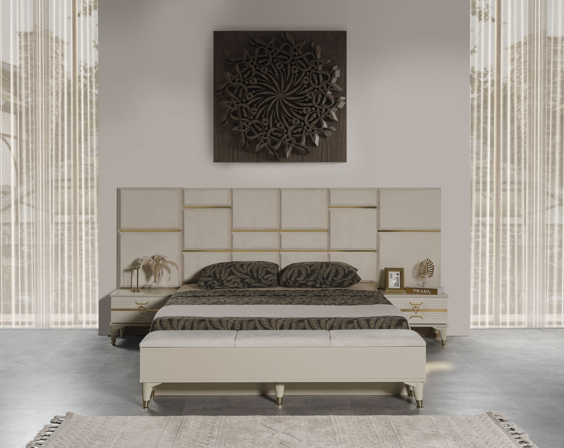 Kristal Luxury Panolu Karyola Panolu Karyola