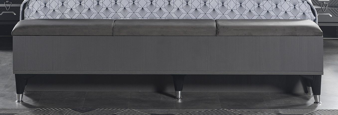 Zümrüt Luxury Yatak Odası Takımı Karyola Sandıklı Bench