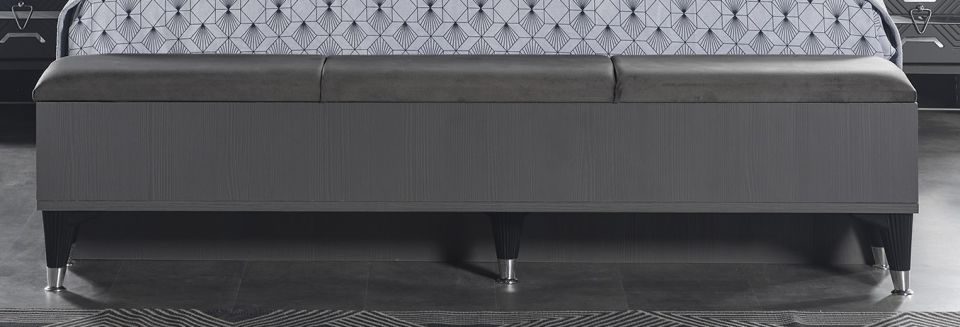 Zümrüt Luxury Yatak Odası Takımı Karyola Sandıklı Bench