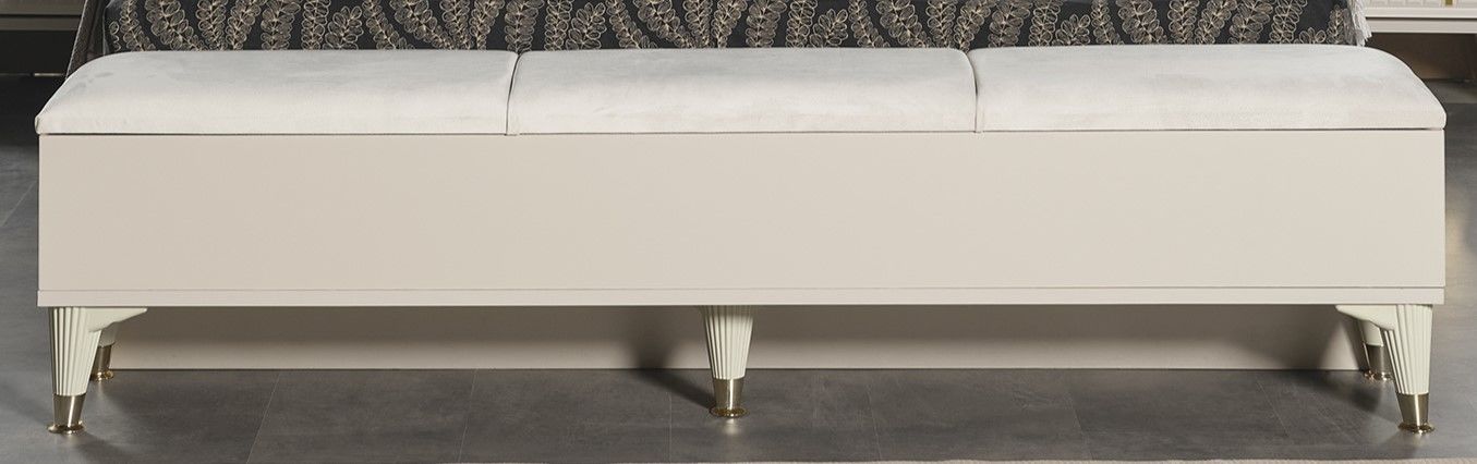 İnci Luxury Yatak Odası Takımı Karyola Sandıklı Bench