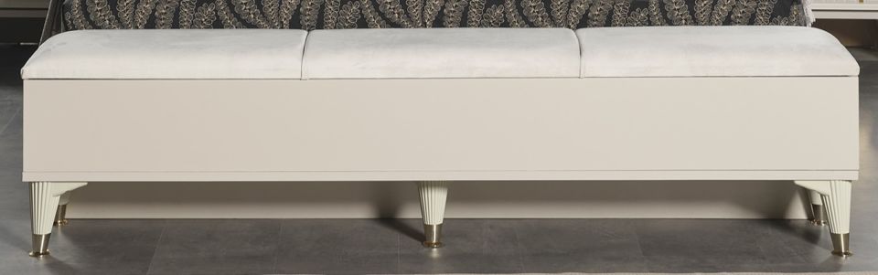 İnci Luxury Panolu Karyola Karyola Sandıklı Bench
