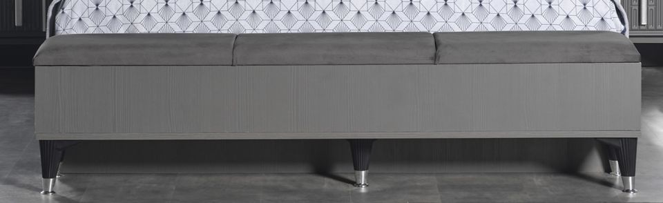Pırlanta Luxury Yatak Odası Takımı Karyola Sandıklı Bench