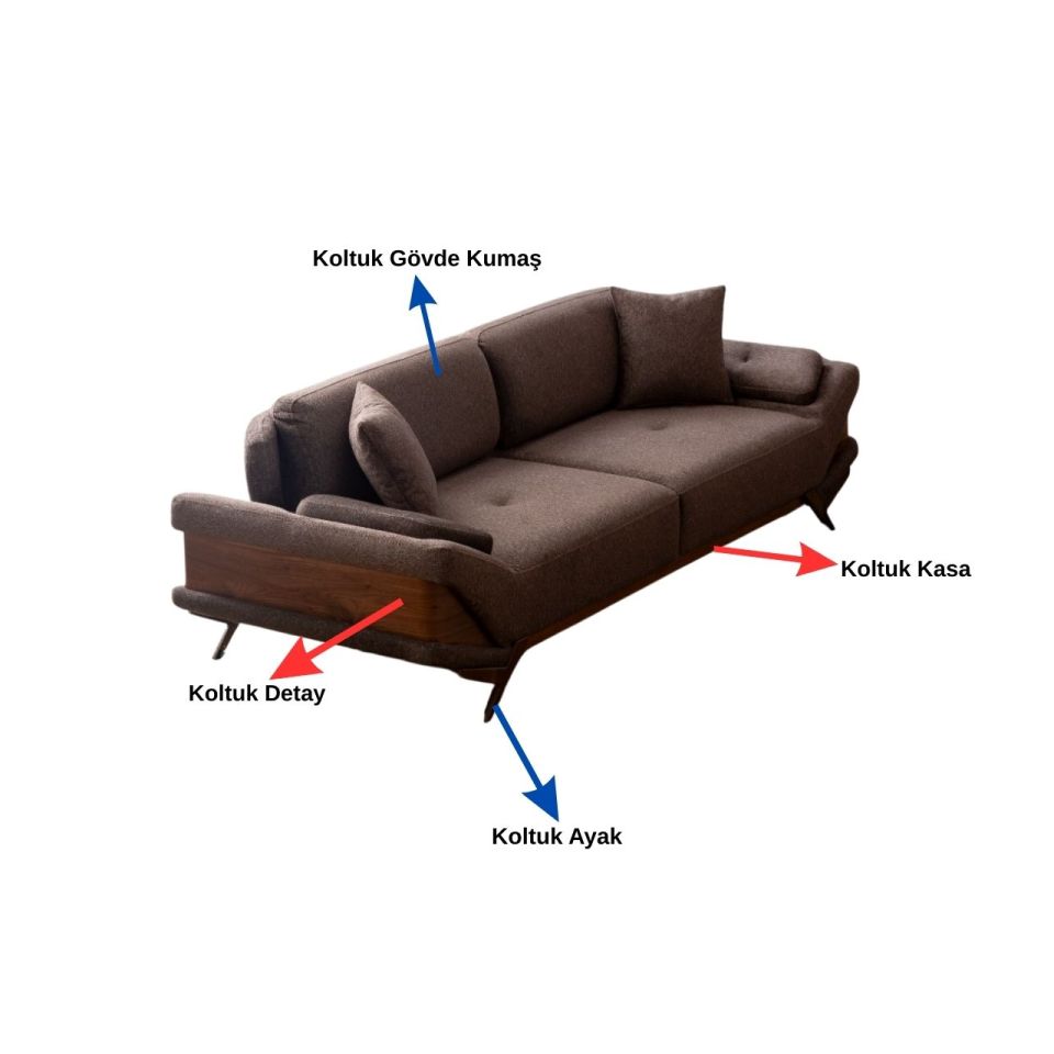 Milano Modern Üçlü Koltuk