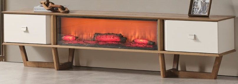 Soft Modern Şömineli Tv Ünite Şömineli Tv Sehpa