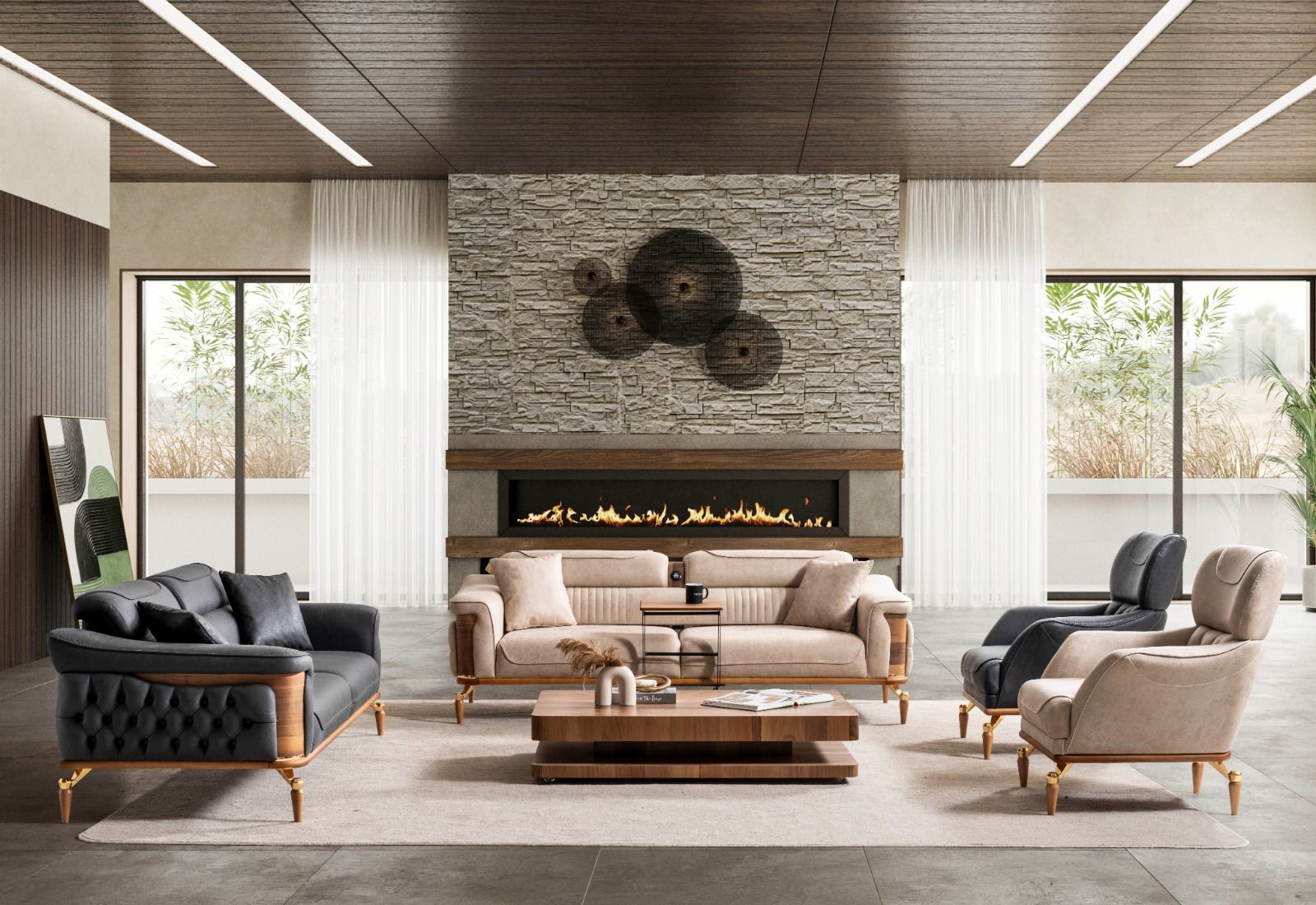 Dubai Modern Şarj Sistemli Koltuk Takımı