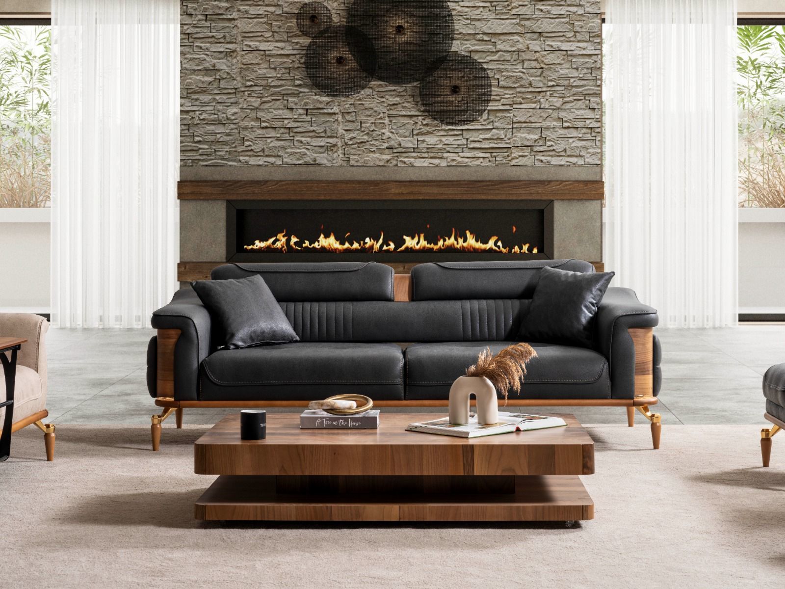 Dubai Modern Üçlü Koltuk