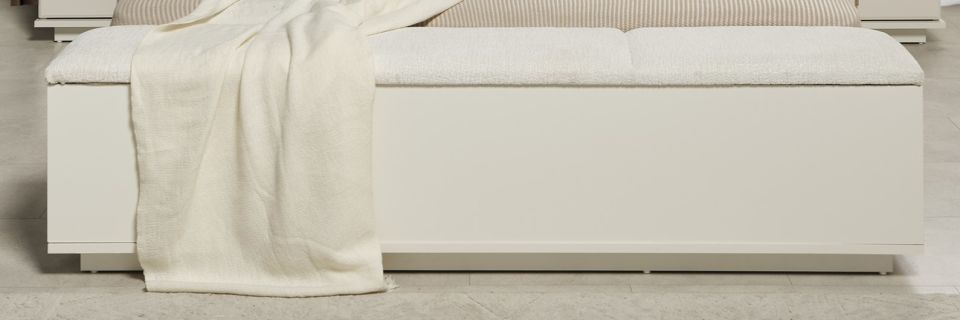 Masal Modern Yatak Odası Takımı Karyola Sandıklı Bench