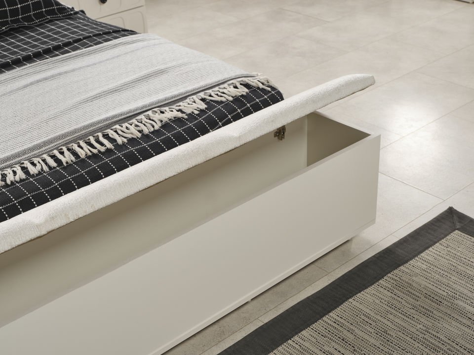 Petek Modern Yatak Odası Takımı Karyola Sandıklı Bench