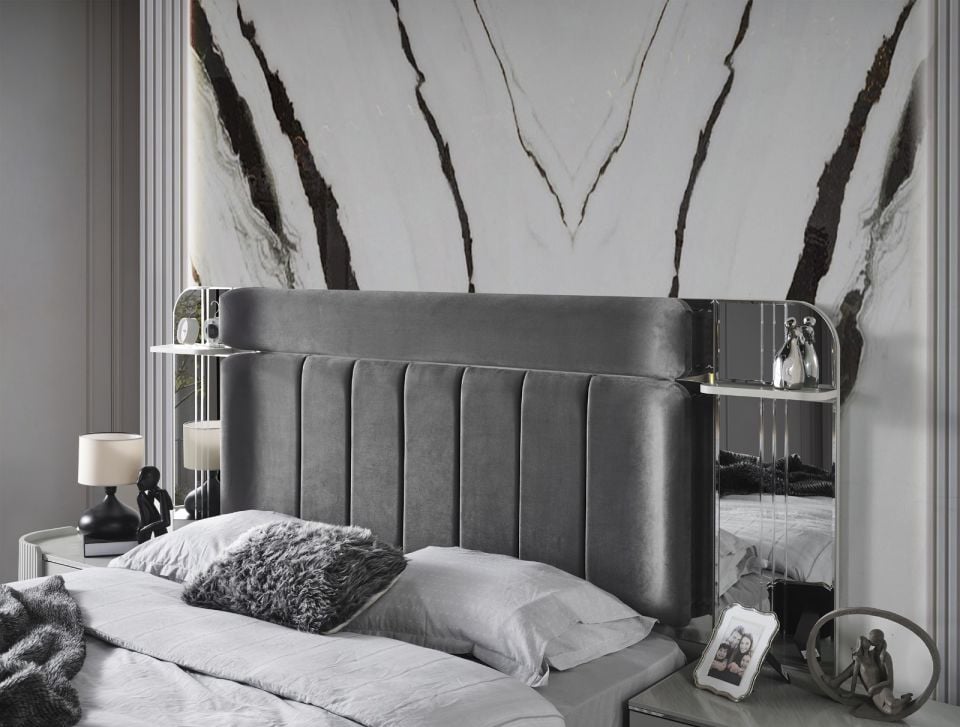 Karya Sis Gri Modern Yatak Odası Takımı Şifonyer Gövde