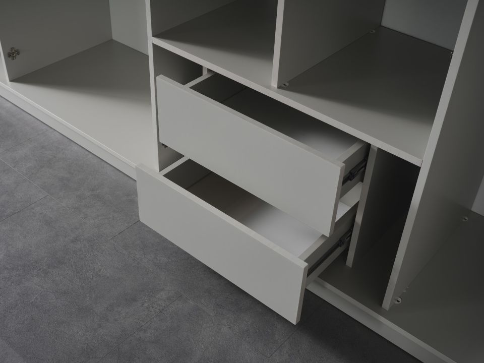 Karya Sis Gri Modern 6 Kapılı Gardırop