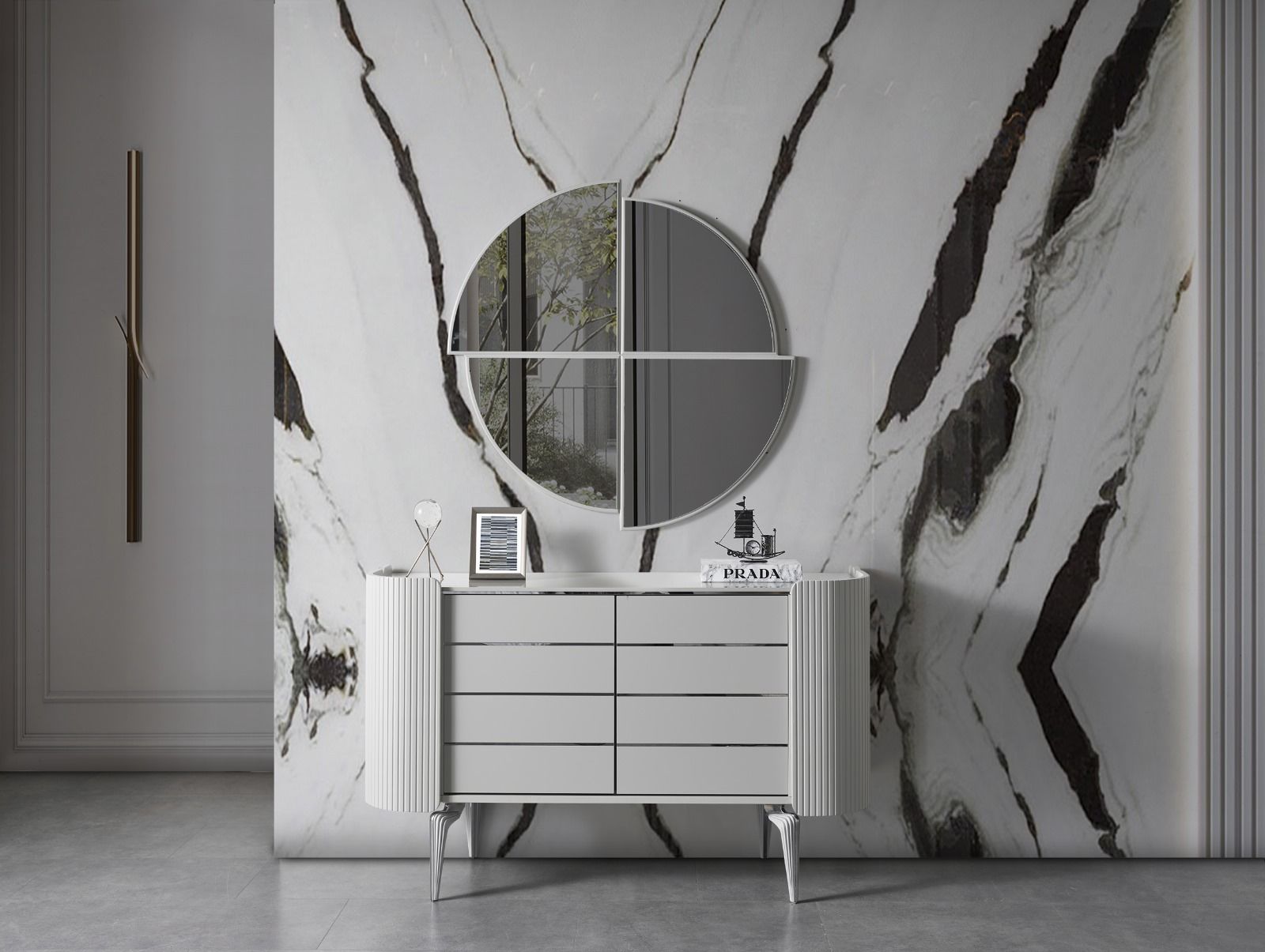 Karya Sis Gri Modern Şifonyer