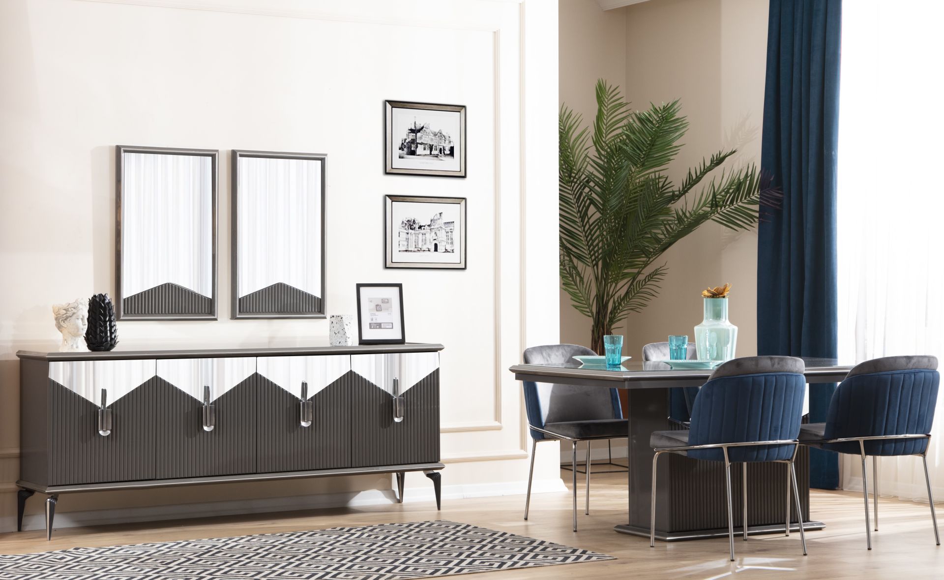 Biga Bronz Luxury Yemek Odası Takımı