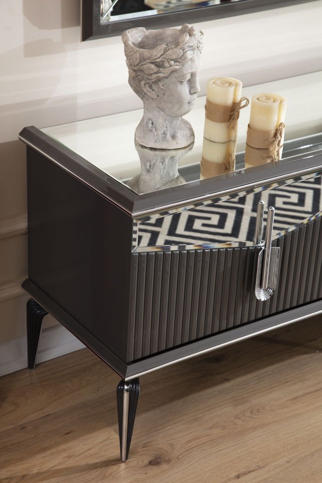 Biga Bronz Luxury Şömineli Tv Ünite