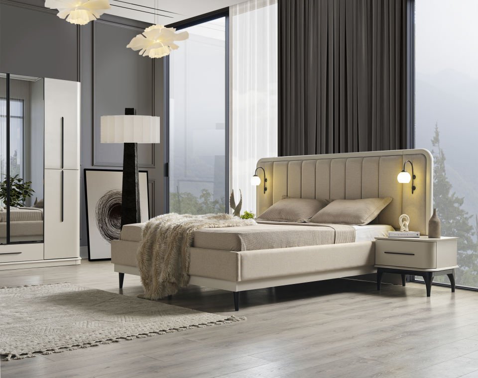 Destan Modern Yatak Odası Takımı Panolu Karyola