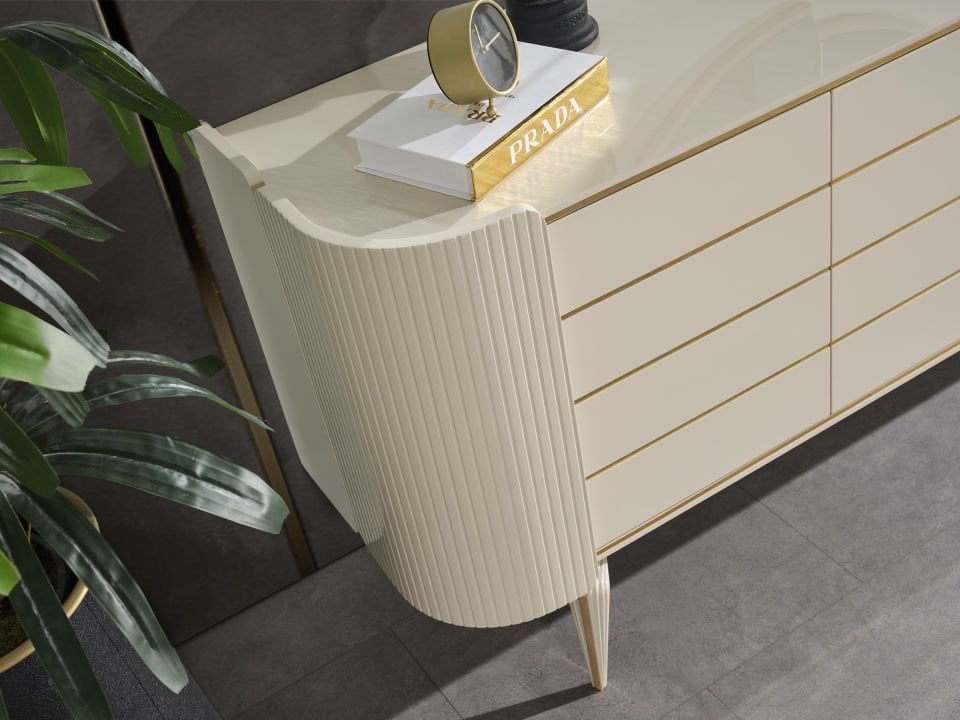 Karya Krem Luxury Yemek Odası Takımı