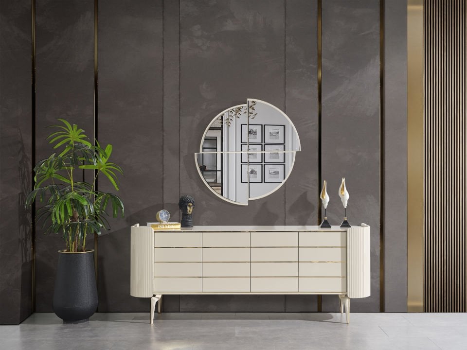 Karya Krem Luxury Yemek Odası Takımı