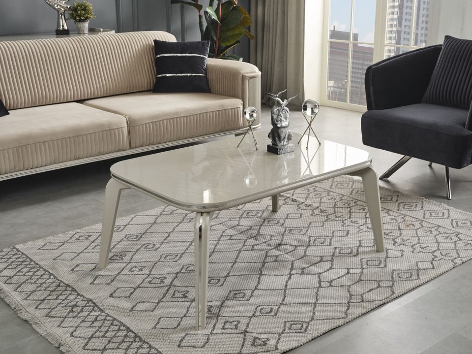 Karya Krem Luxury Orta Sehpa
