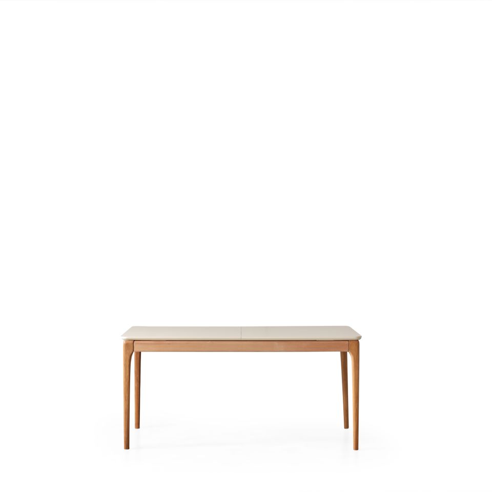 Destan Krem/Ceviz Modern Yemek Odası Takımı Açılır Masa