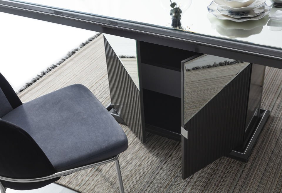 Biga Gümüş Luxury Yemek Odası Takımı Sabit Masa