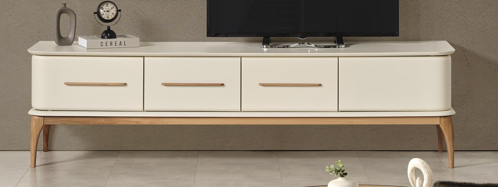 Destan Krem/Ceviz Modern Tv Ünite Tv Sehpa