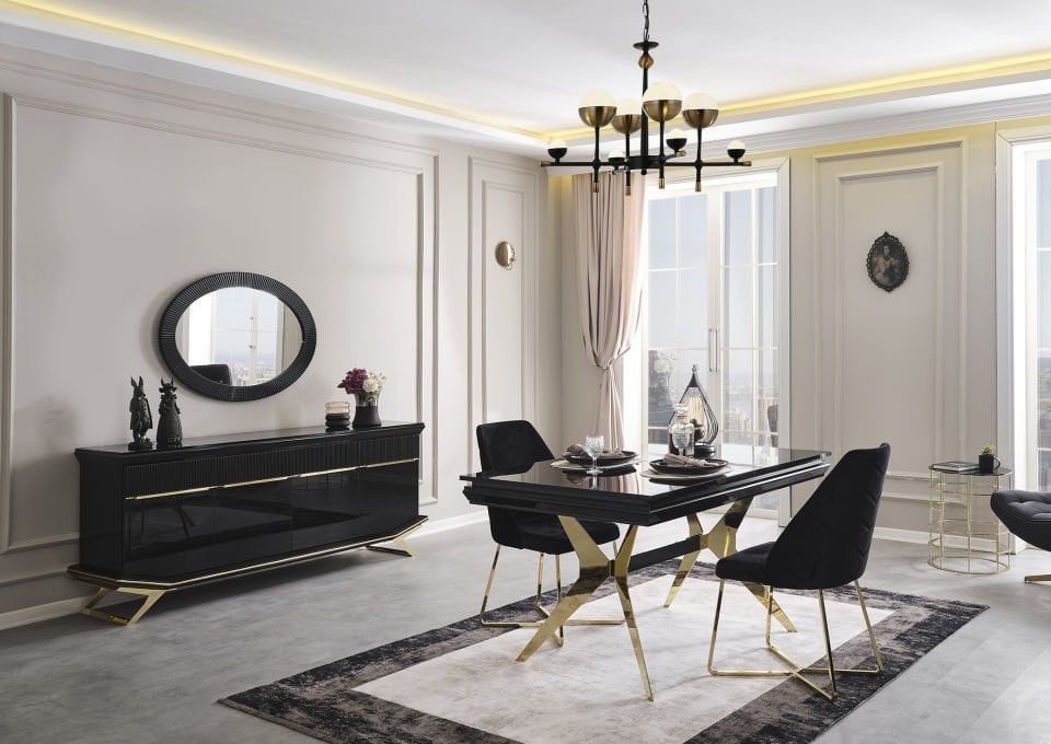 Masarati Luxury Gold Yemek Odası Takımı