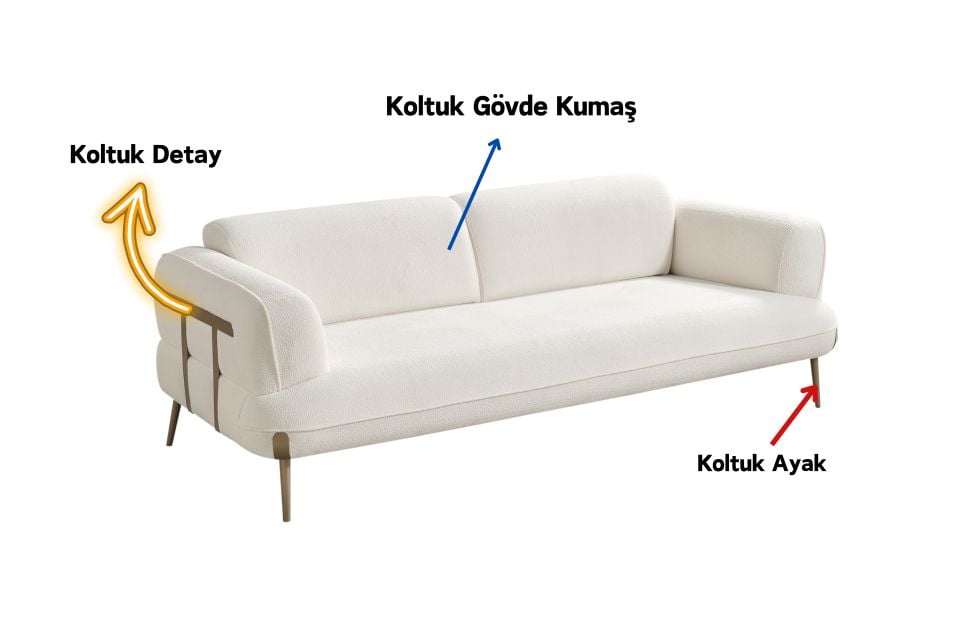 Petron Modern Üçlü Koltuk