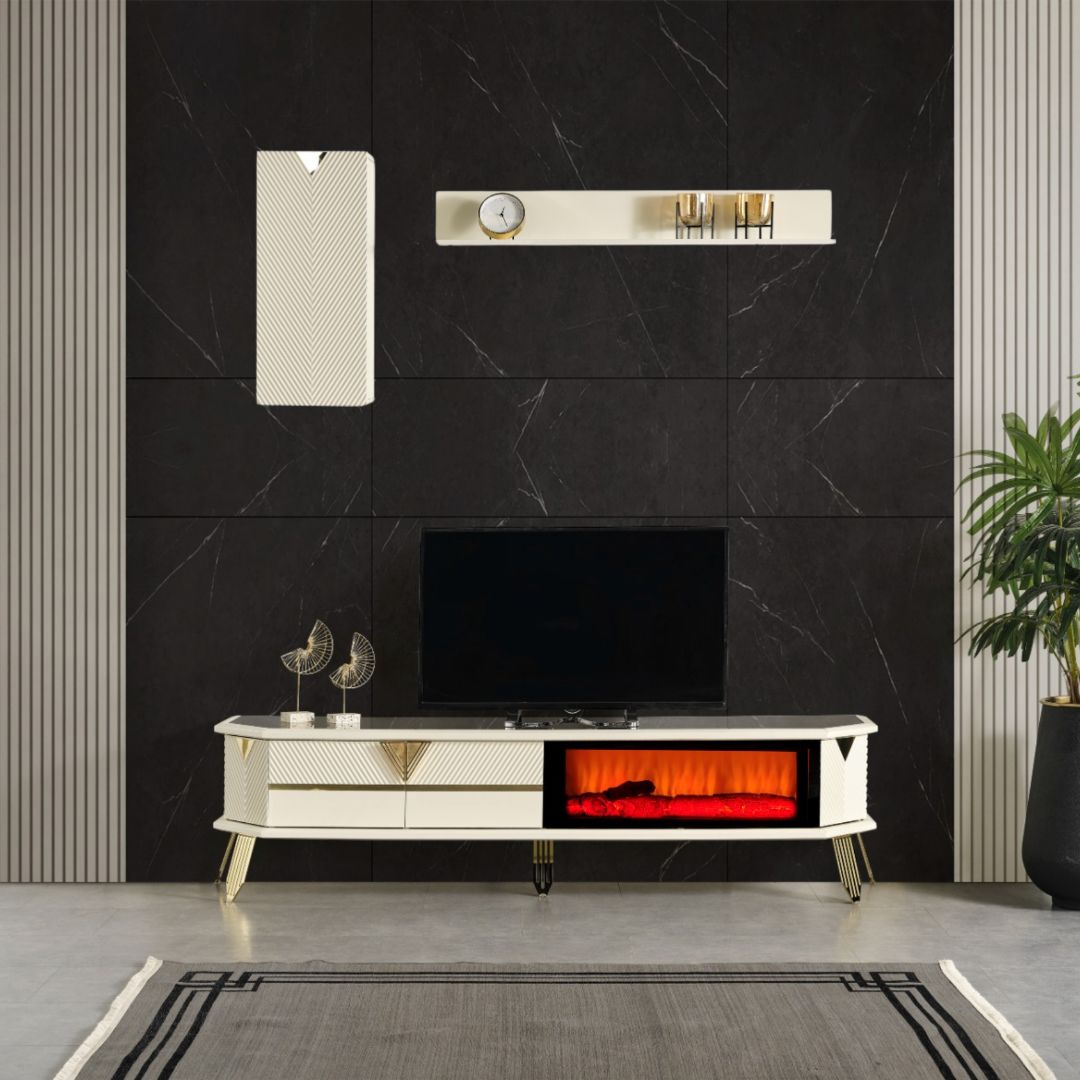 City luxury Şömineli Tv Ünite