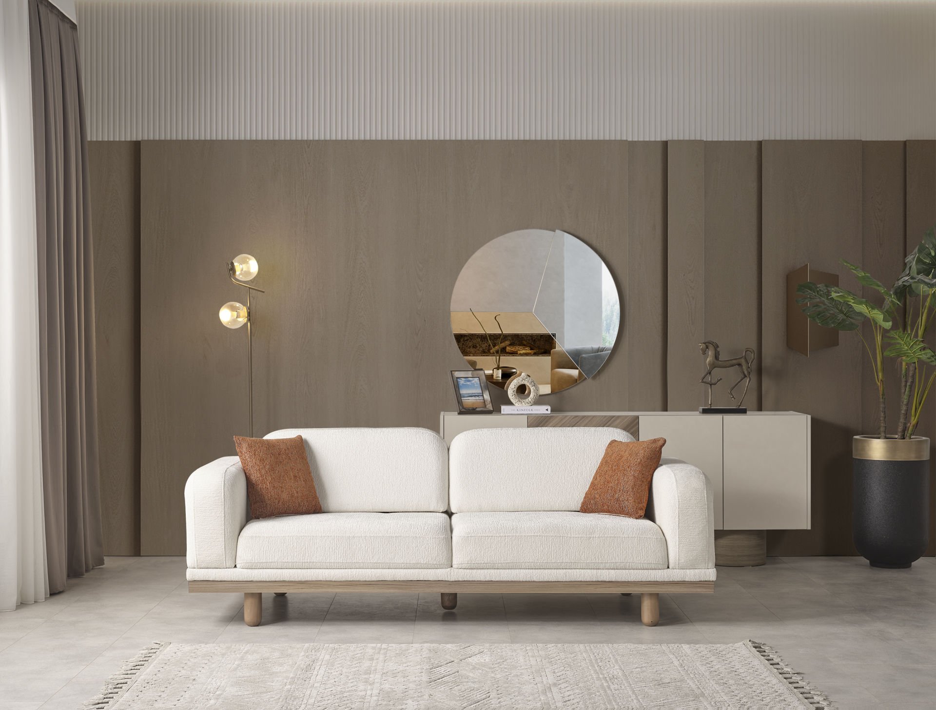 Zeron Modern Üçlü Koltuk