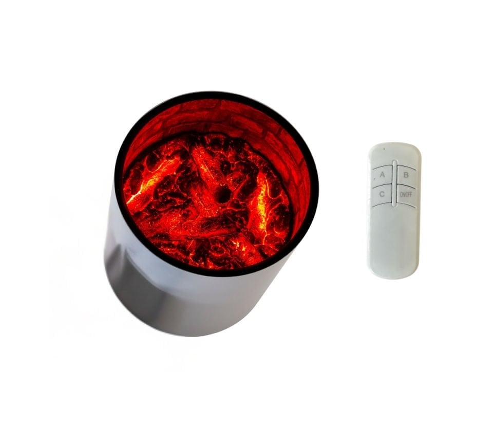 Galaxy Şömineli Gümüş Takım Sehpa