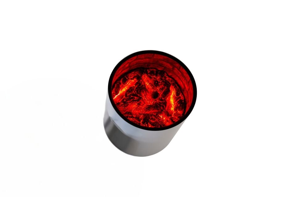 Galaxy Şömineli Gümüş Yan Sehpa