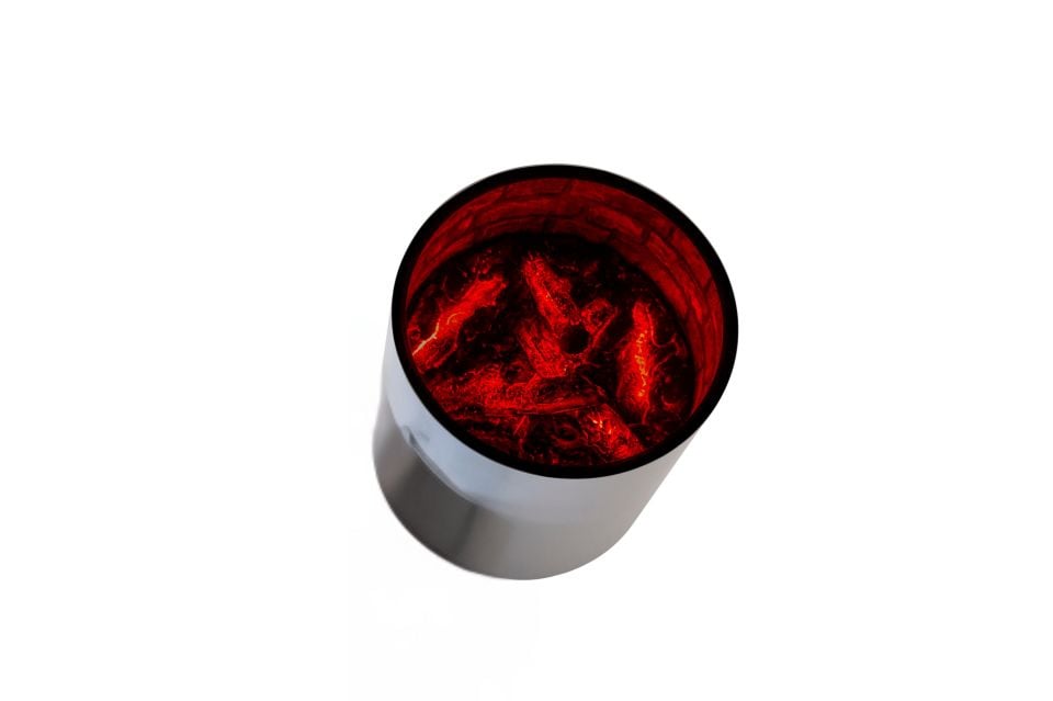 Galaxy Şömineli Gümüş Yan Sehpa