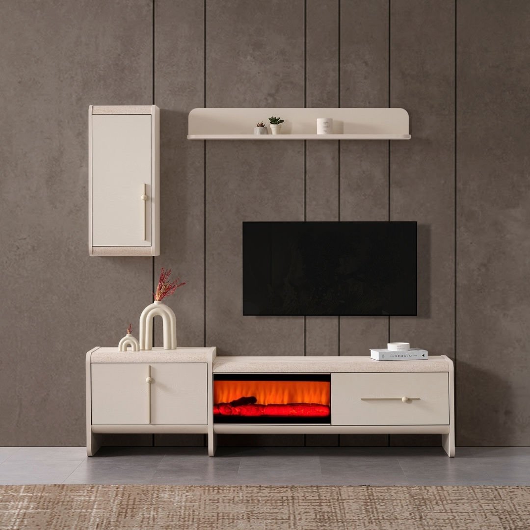 Defne Modern Şömineli Tv Ünite