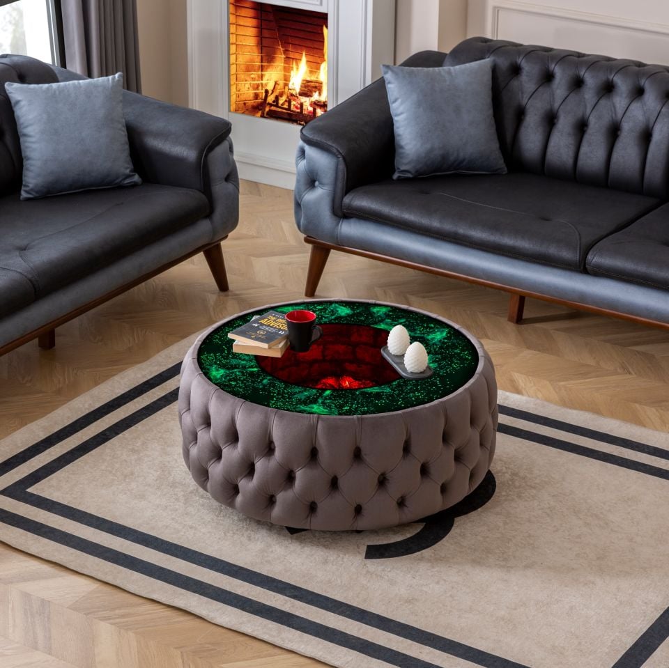 Venüs Şömineli Capitone Orta Sehpa