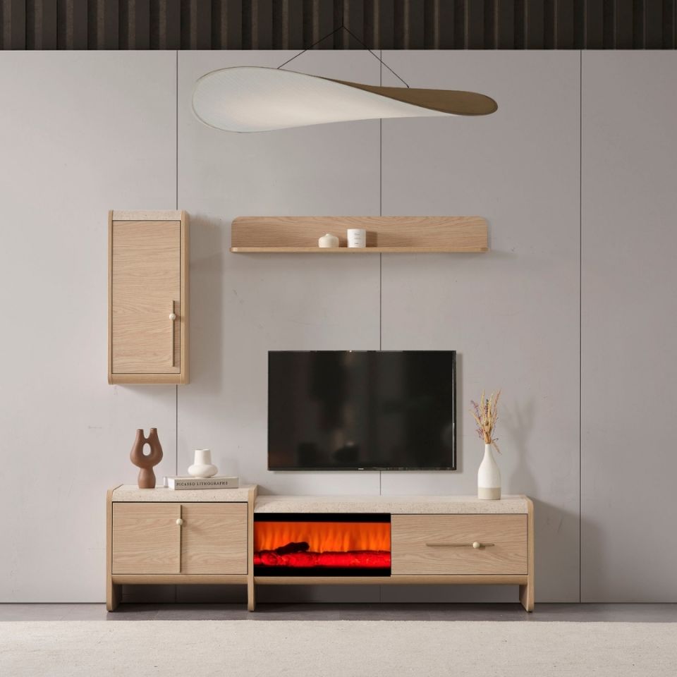 Hazal Modern Şömineli Tv Ünite