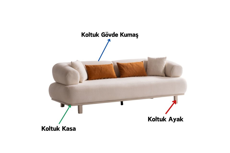 Latte Modern Üçlü Koltuk