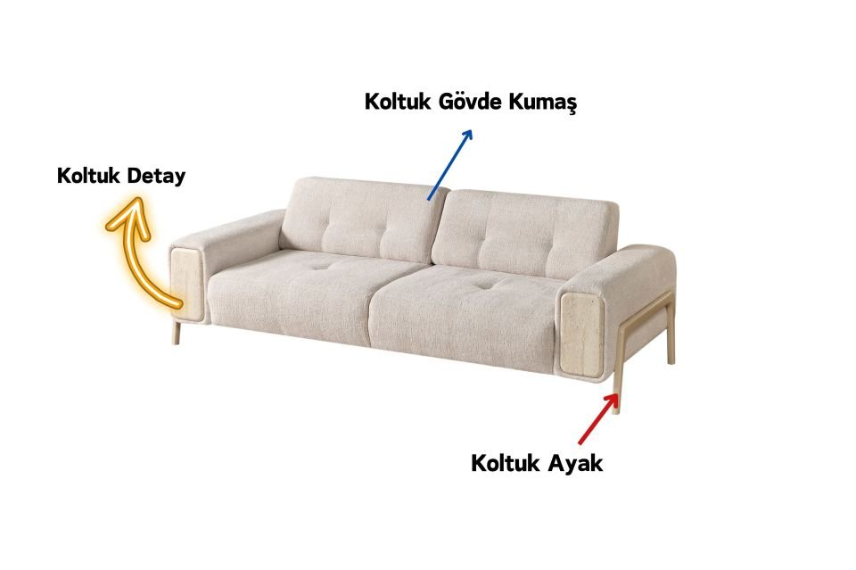 Miran Modern Üçlü Koltuk