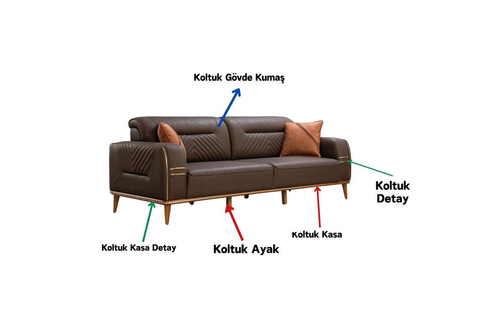 Elit Modern Koltuk Takımı Üçlü Koltuk