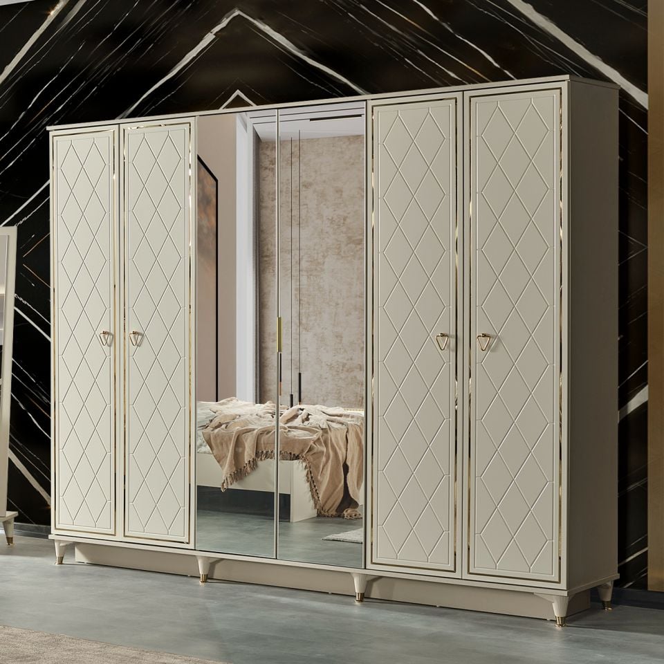 Sedef Luxury 6 Kapaklı Gardırop